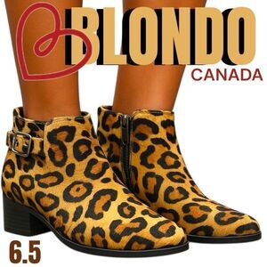 Blondo Women's Animal Print Tami Waterproof Boots Bootie Brown & Black Size 6.5M